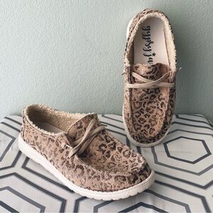 5/$25🌱 Gypsy Jazz | Taupe Leopard Fleece-Lined Slip-On Shoes